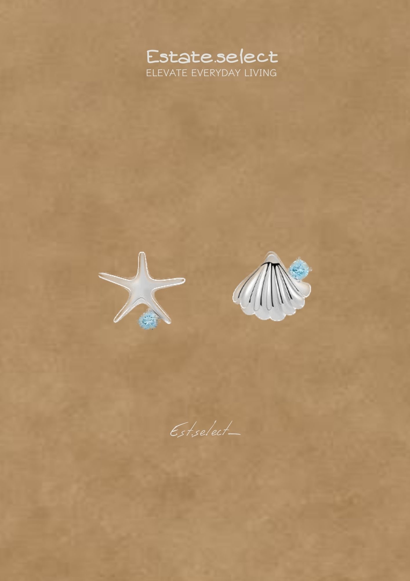 925銀 貝殼海星耳環