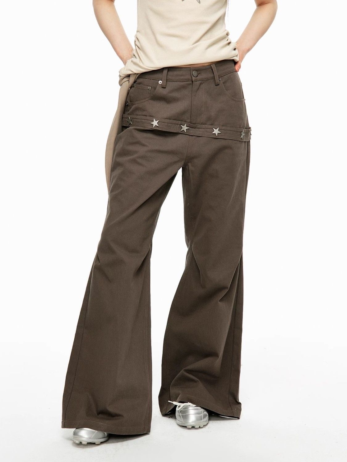 美拉德星星微喇叭褲