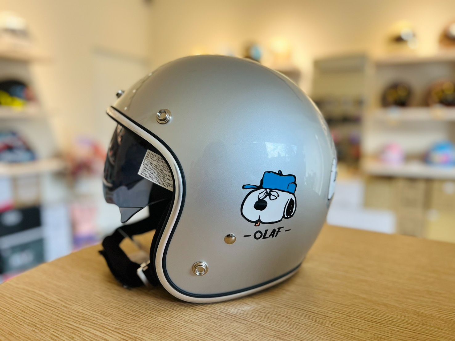 ninja華泰-806墨鏡騎士帽-史努比＆歐拉夫（銀）