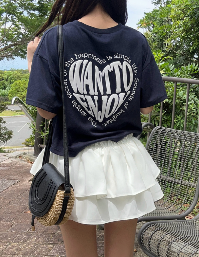 現貨+予約✨立體泡泡印愛心Tee sf1043