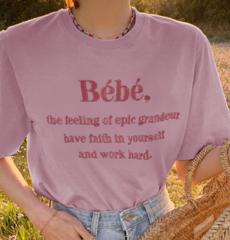 予約✨微亮光の刺繡英文字母Tee pm255a
