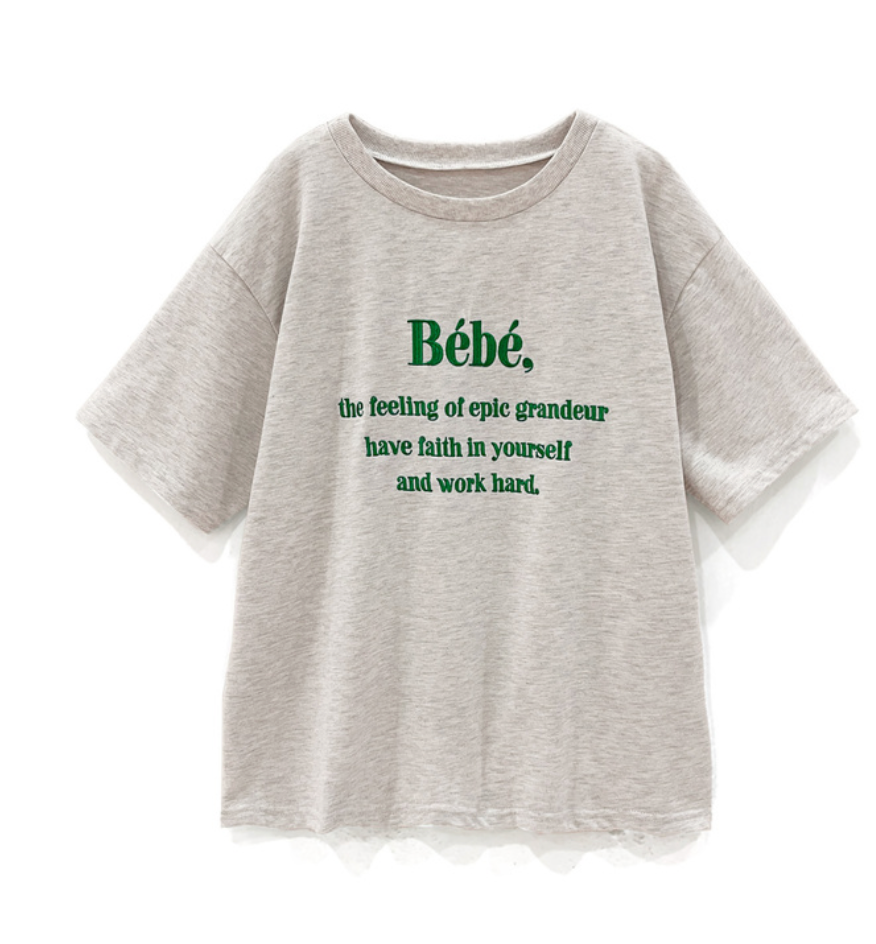 予約✨微亮光の刺繡英文字母Tee pm255a