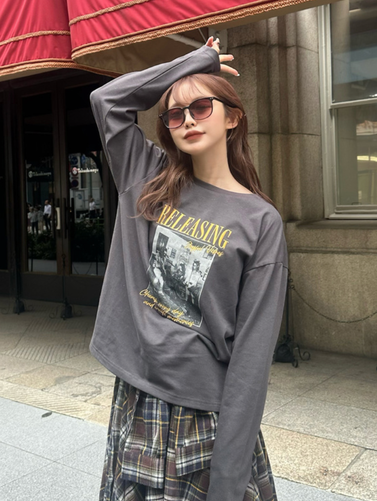 現貨+予約✨樂團風印花字母長袖Tee pm510