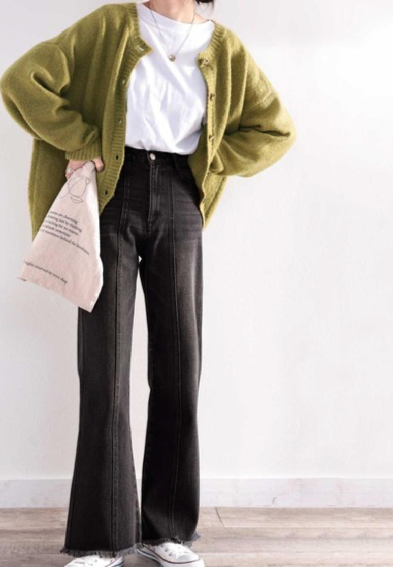 現貨！售完不補 超美微喇叭流蘇褲腳牛仔褲  CE0900004