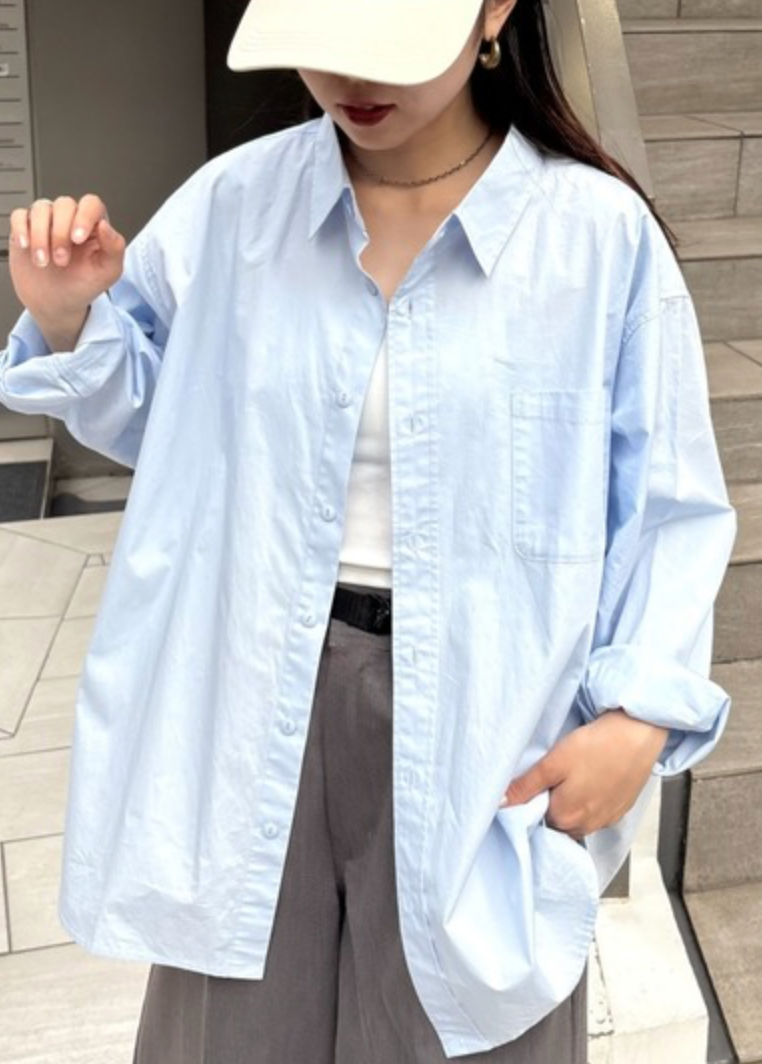 現貨！售完不補 CIAOPANIC TYPY 寬鬆版型皺感純棉府綢襯衫 TYZ2051204A0001