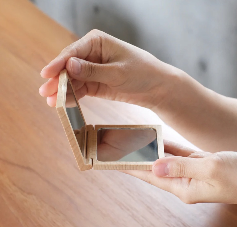 現貨 MARKS＆WEB 山毛櫸木方框隨身化妝鏡 隨身攜帶 便攜 小型 送禮