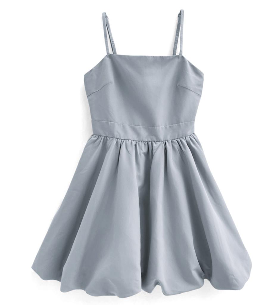 現貨！背後蝴蝶結泡泡吊帶迷你洋裝 dk1378