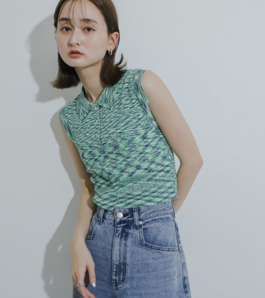 現貨！SENSE OF PLACE by URBAN RESEARCH針織幾何帶領背心