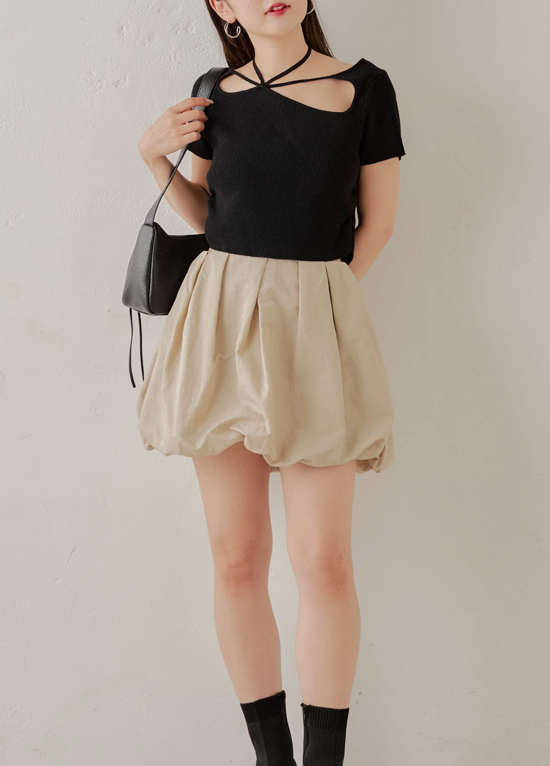 現貨！【Chico】尼龍蓬蓬氣球迷你裙 附內搭安全褲