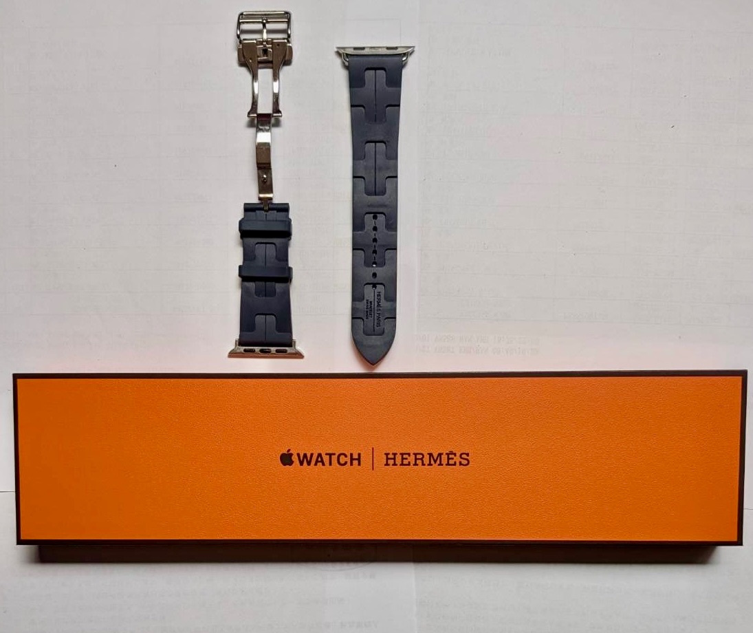 Apple Watch Hermès - 45mm 海軍藍 Kilim Single Tour 錶帶