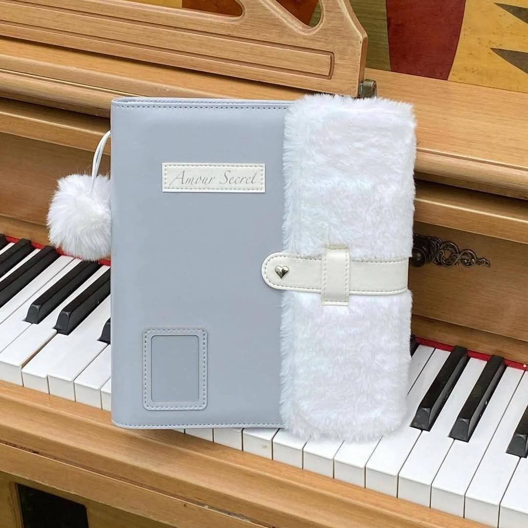 全新A5卡冊/灰白毛絨