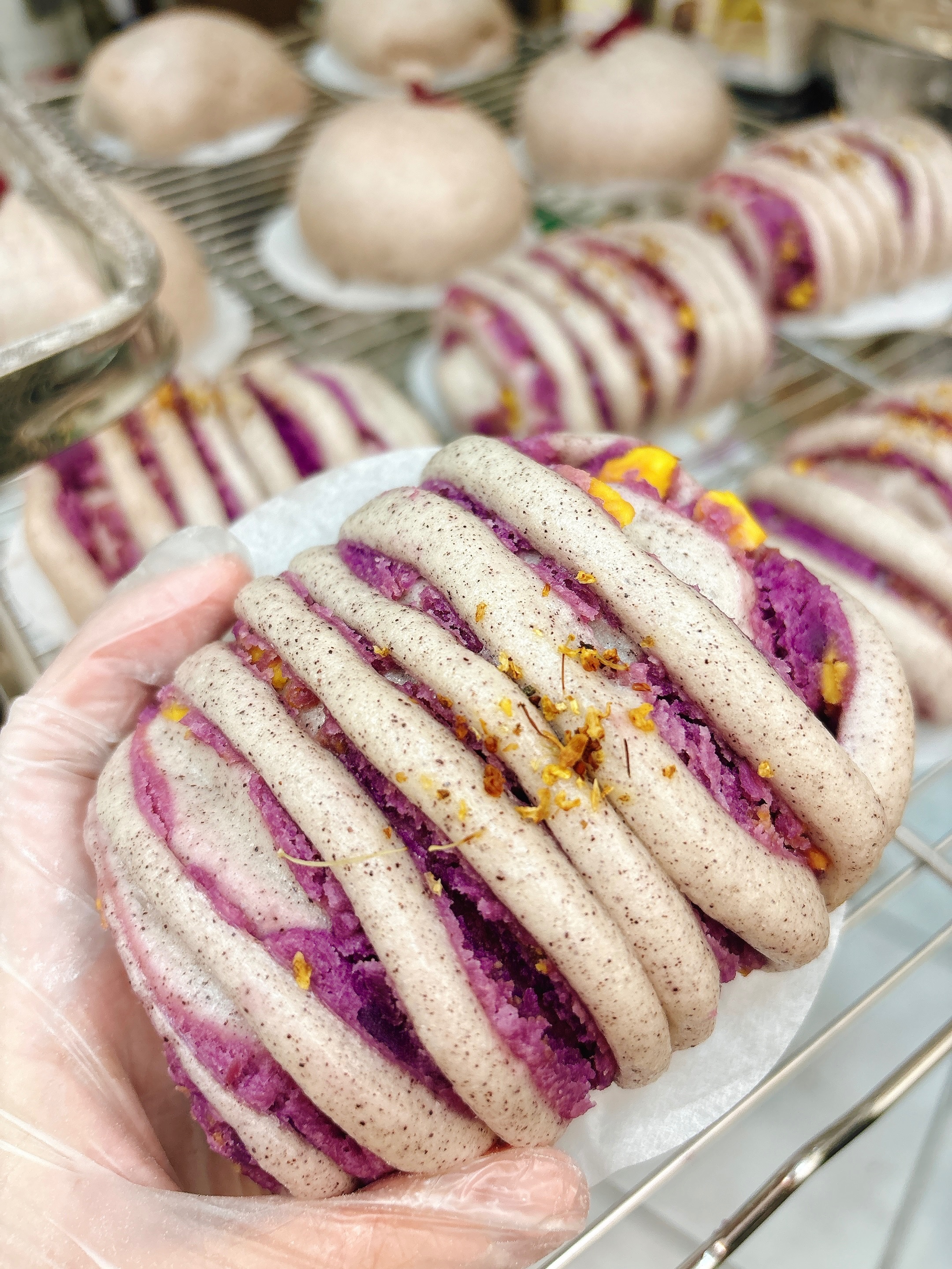 高纖維.ᐟ‪‪.ᐟ 紫薯鹹蛋金沙饅頭