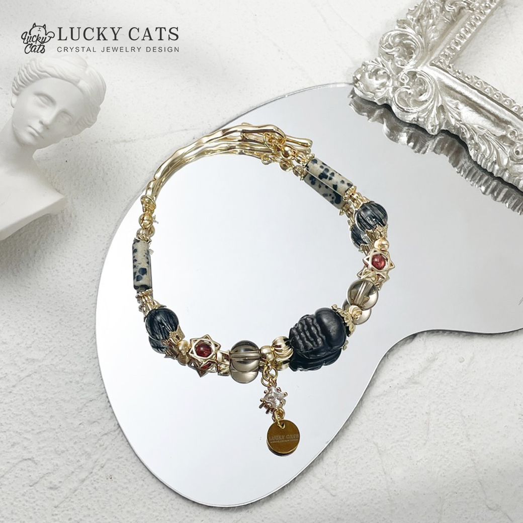 🔮Lucky Cats 貔貅招財 × 穩心護身 × 行動充電能量 OT扣天然水晶手鏈
