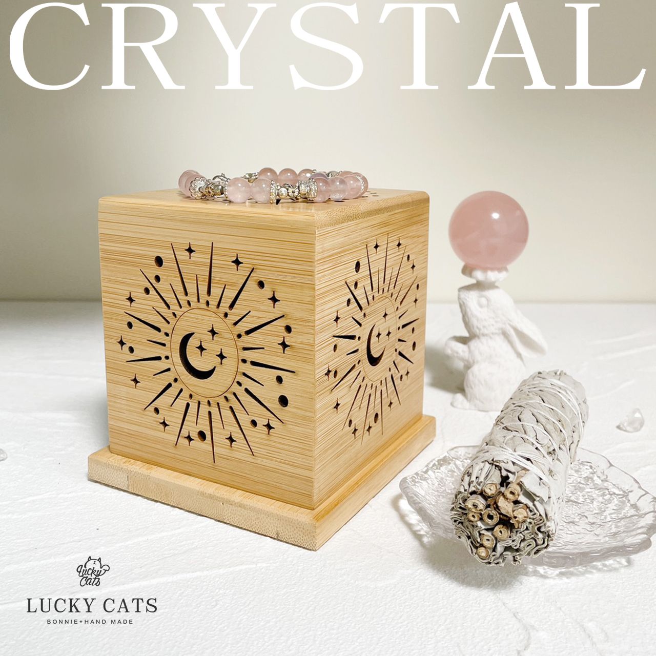 🔮Lucky Cats 薰香盒 塔香盒 竹雕薰香盒 臥香盒 盤香盒 水晶淨化