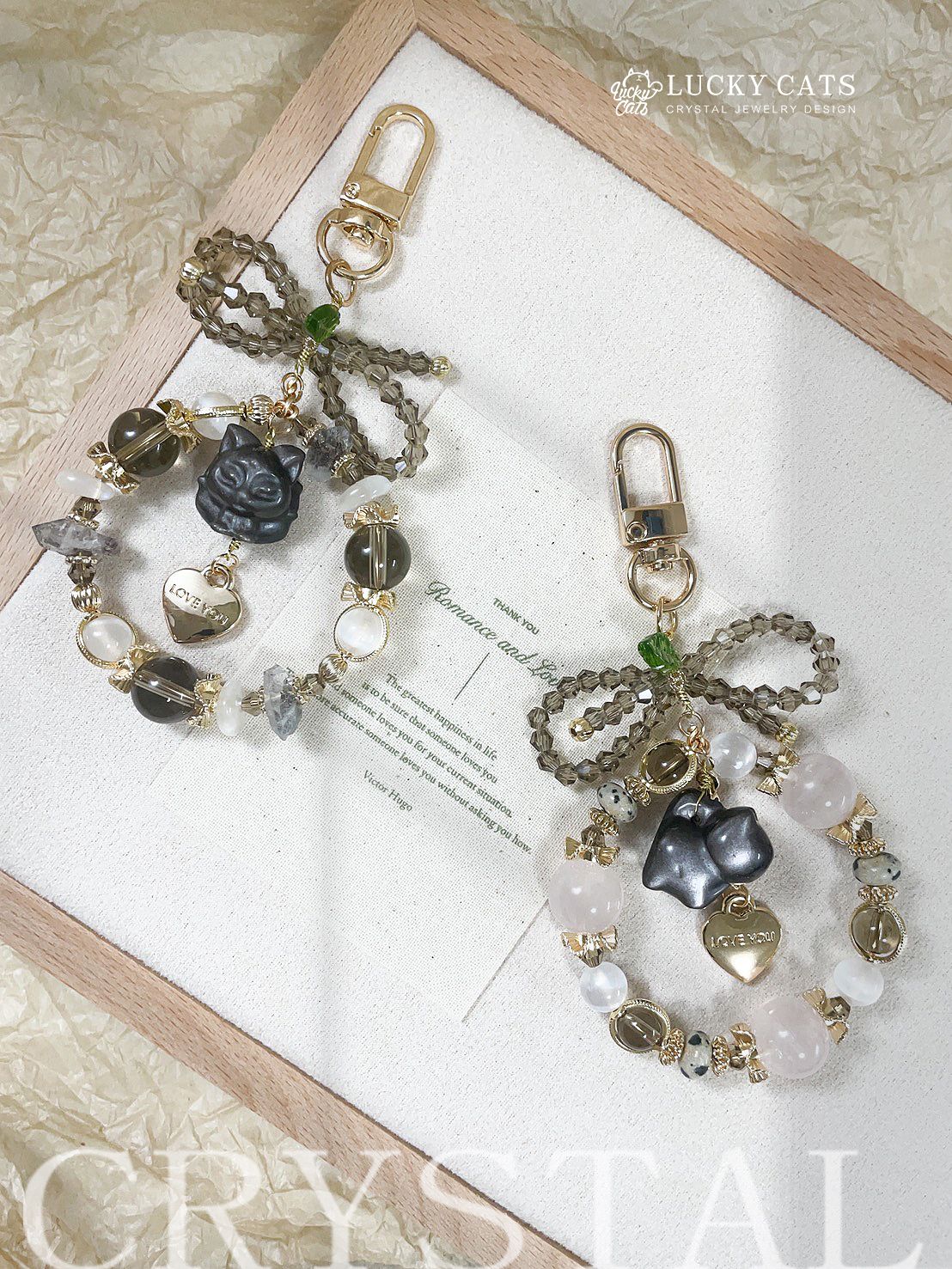🔮Lucky Cats 銀曜石 九尾狐 / 貓貓 水晶吊飾