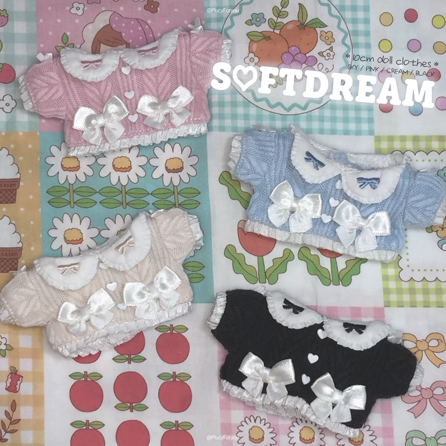 10娃衣Plucy소프트드림SoftDream（粉/藍/米/黑）