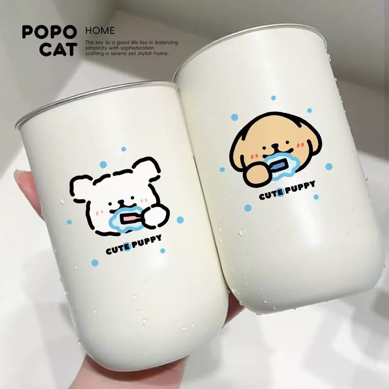 線條小狗漱口杯