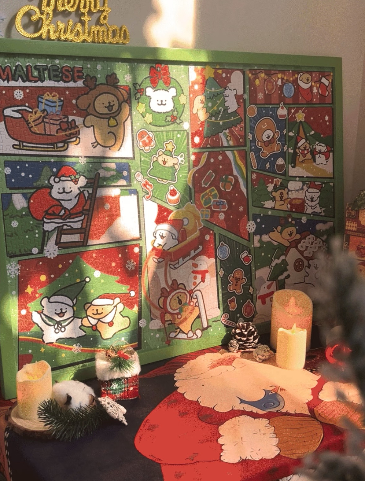 【正版授權】（預購14天）線條小狗聖誕拼圖