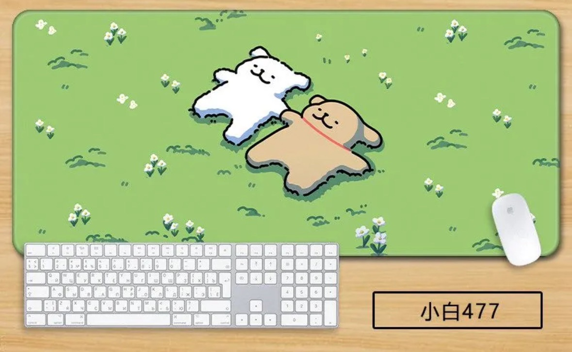 【非正版授權】（預計14-20天到貨）線條小狗滑鼠墊 90cm*40cm