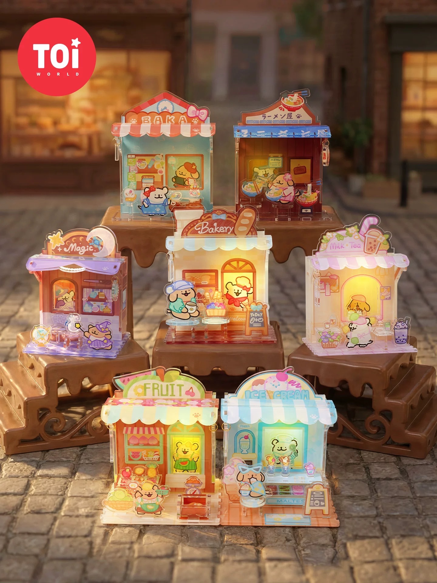 【正版授權】（預計14-20天到貨）線條小狗市集盲盒（有燈）