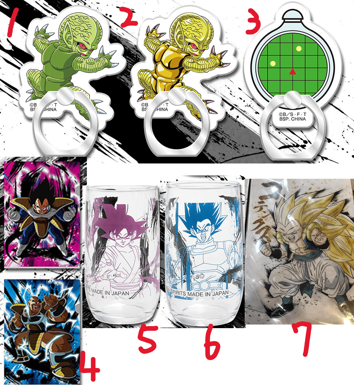 【模販珍藏館】*現貨* 代理 一番賞 七龍珠 Rising Fighters F賞 手機指環 G賞 玻璃杯 I賞 資料夾