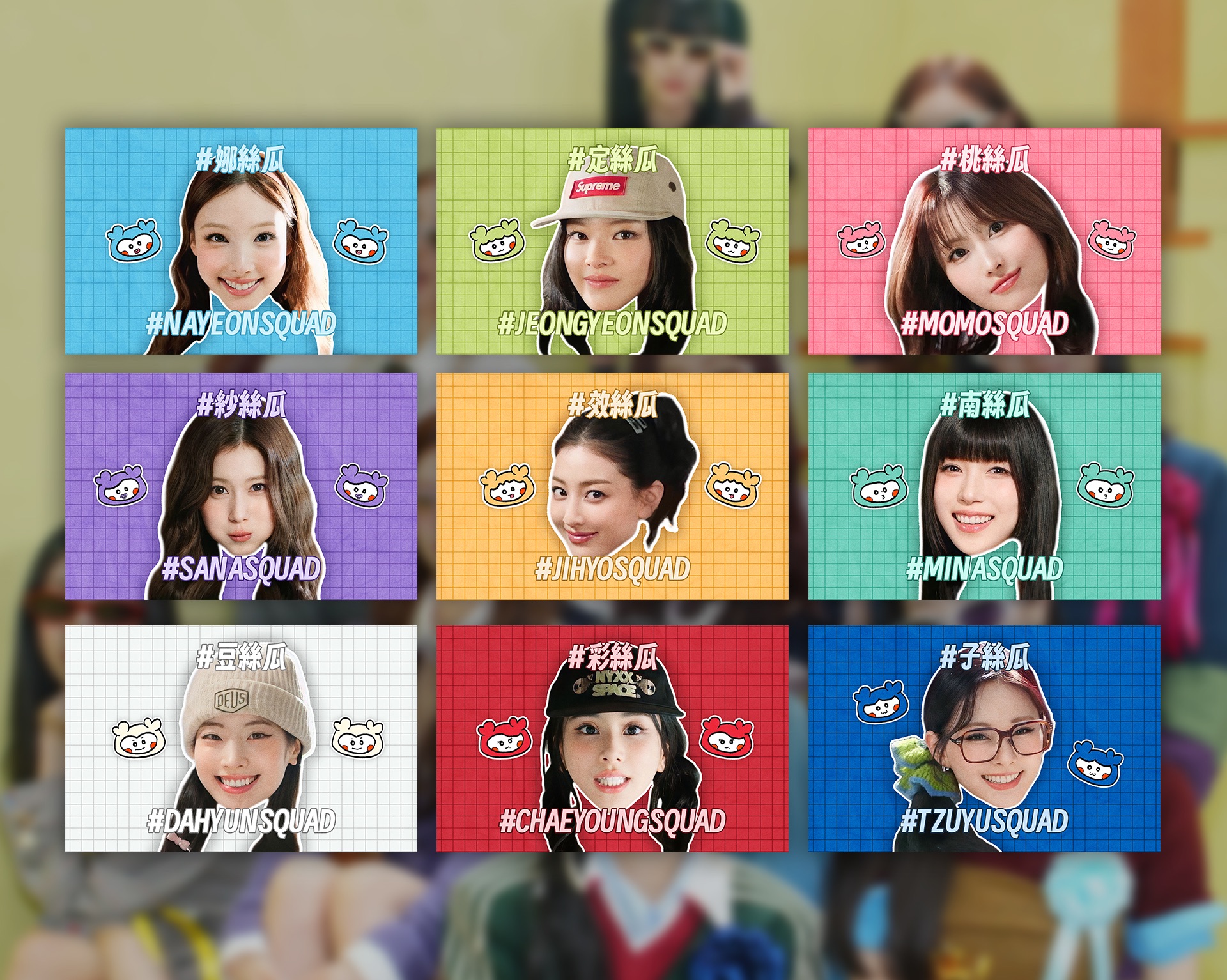 TWICE絲瓜旗（9個／套）[純旗面，無旗桿]