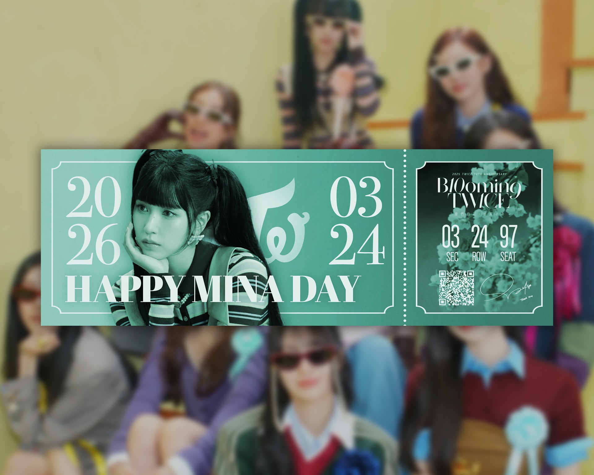 自製 TWICE 生日手撕票卡