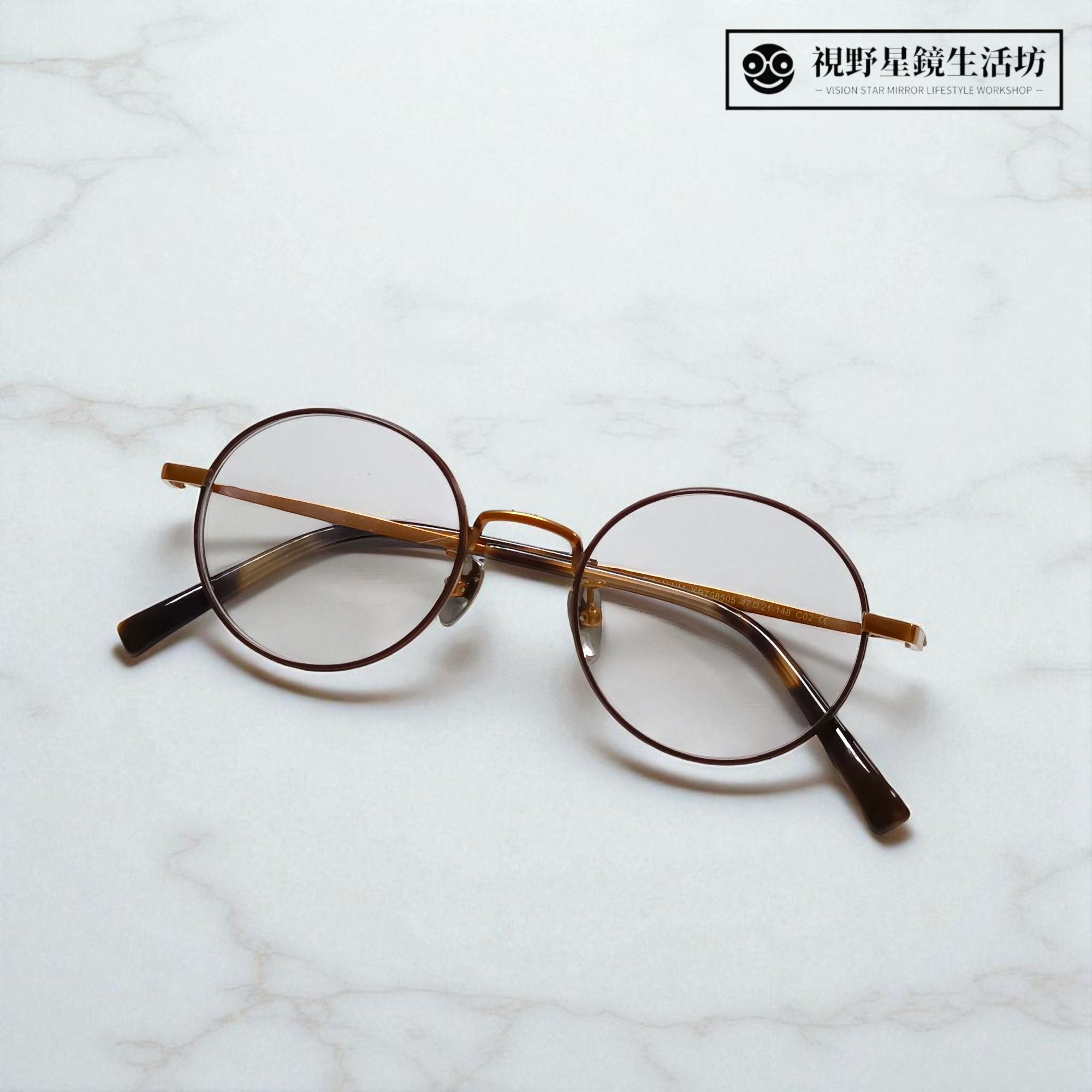 【附眼鏡盒】新品報到✨復古圓框加寬邊框適合小臉文青族群 鈦Titanium光學眼鏡
