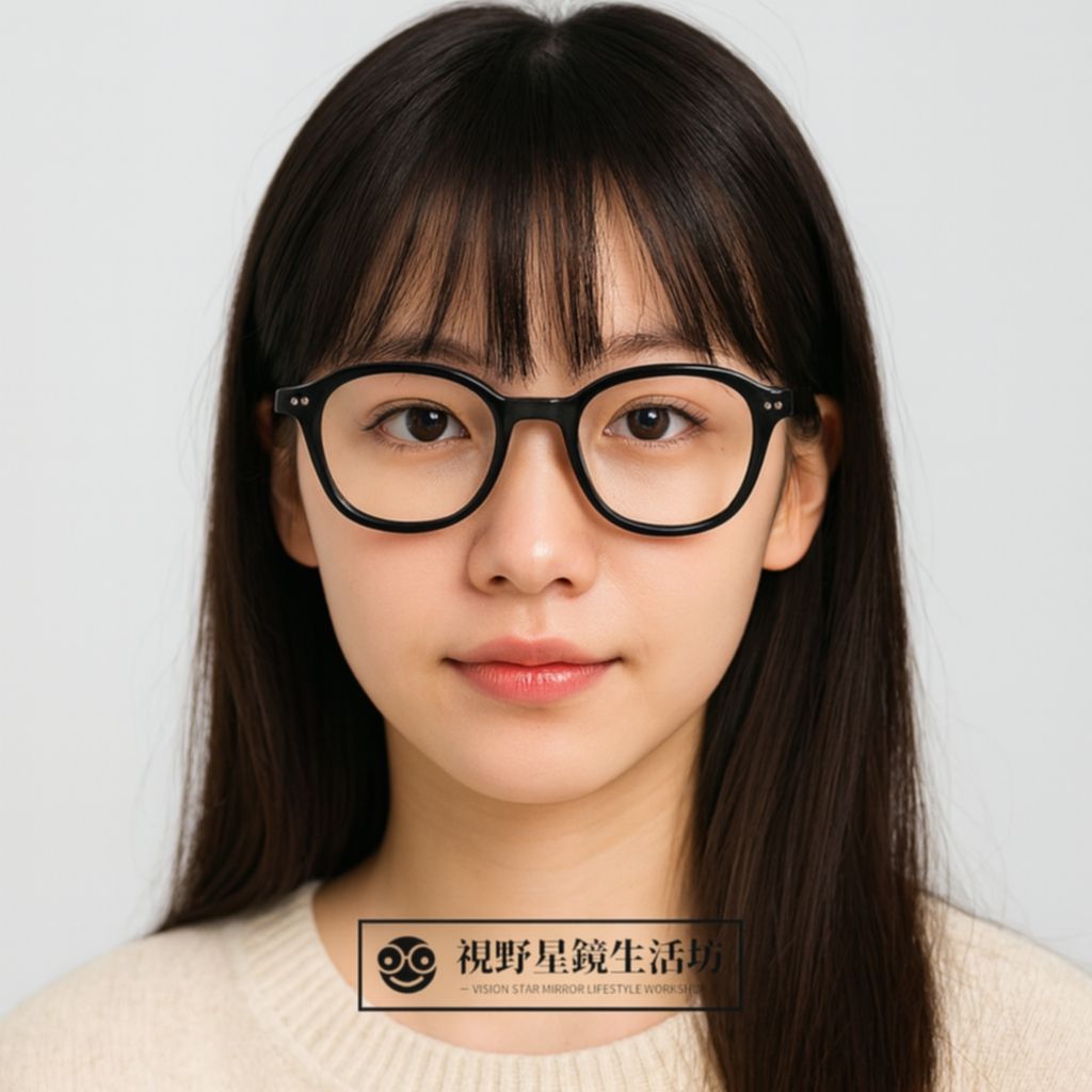 【附眼鏡盒】新品報到✨日系復古小框多邊型板材黑色膠框光學眼鏡