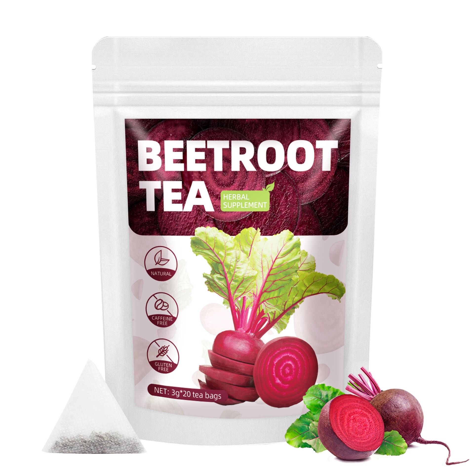 健康甜菜根茶│三角茶包│袋泡茶【*最低購買數量3件*】Beetroot Tea│3克x20包│無糖│無咖啡因