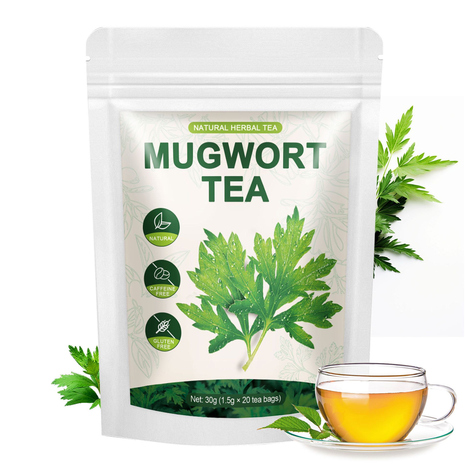 艾草养生茶【*最低購買數量2*】無糖│無咖啡因│mugwort tea bags 草本艾蒿袋泡茶 艾草养生茶30g
