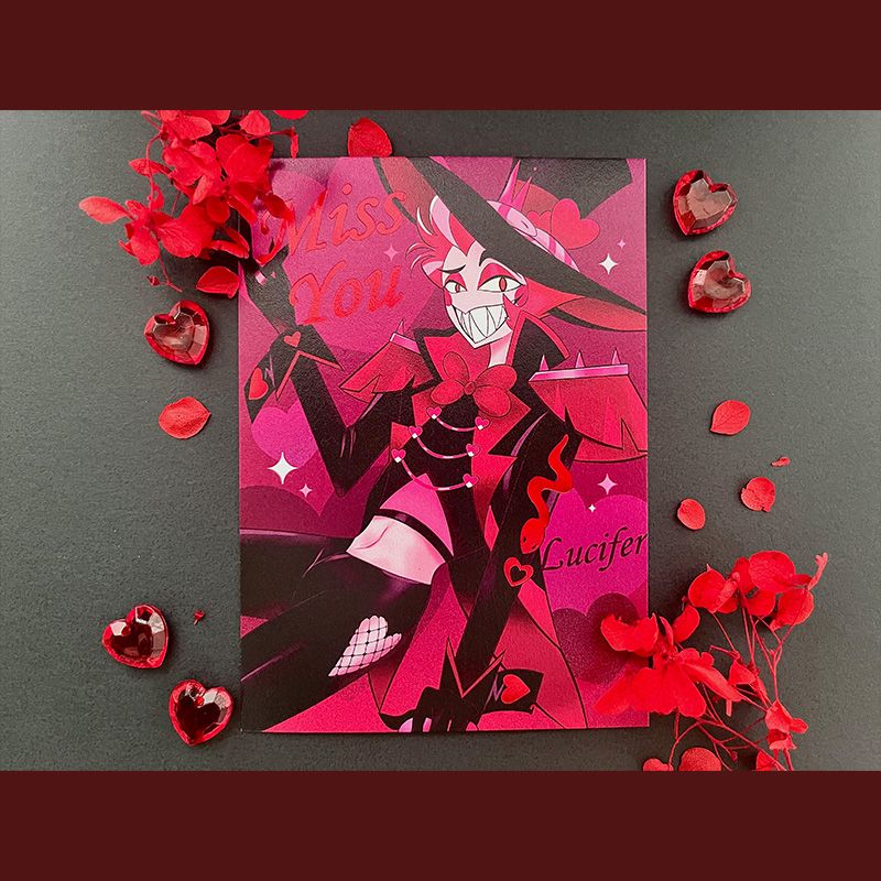 ◆Hazbin Hotel◆路西法情人節燙色明信片