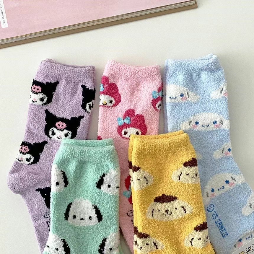 現貨售完不補ෆ🏷ʏᴜɴᴀ’s ·正韓代購🇰🇷正版授權三麗鷗毛絨絨厚長襪