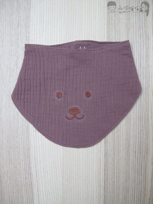 刺繡微笑熊口水巾