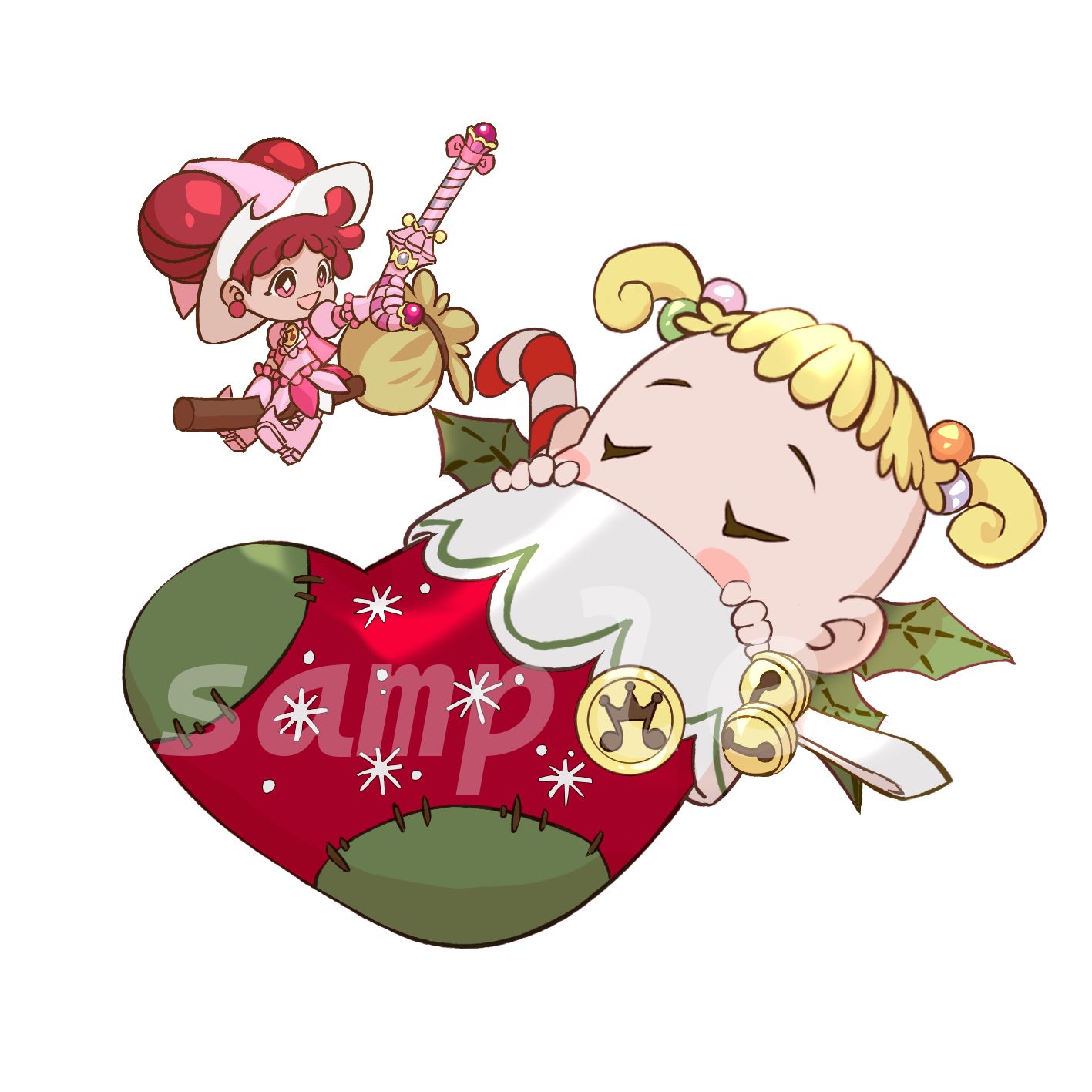 小魔女DoReMi 小花睡襪 方形小卡
