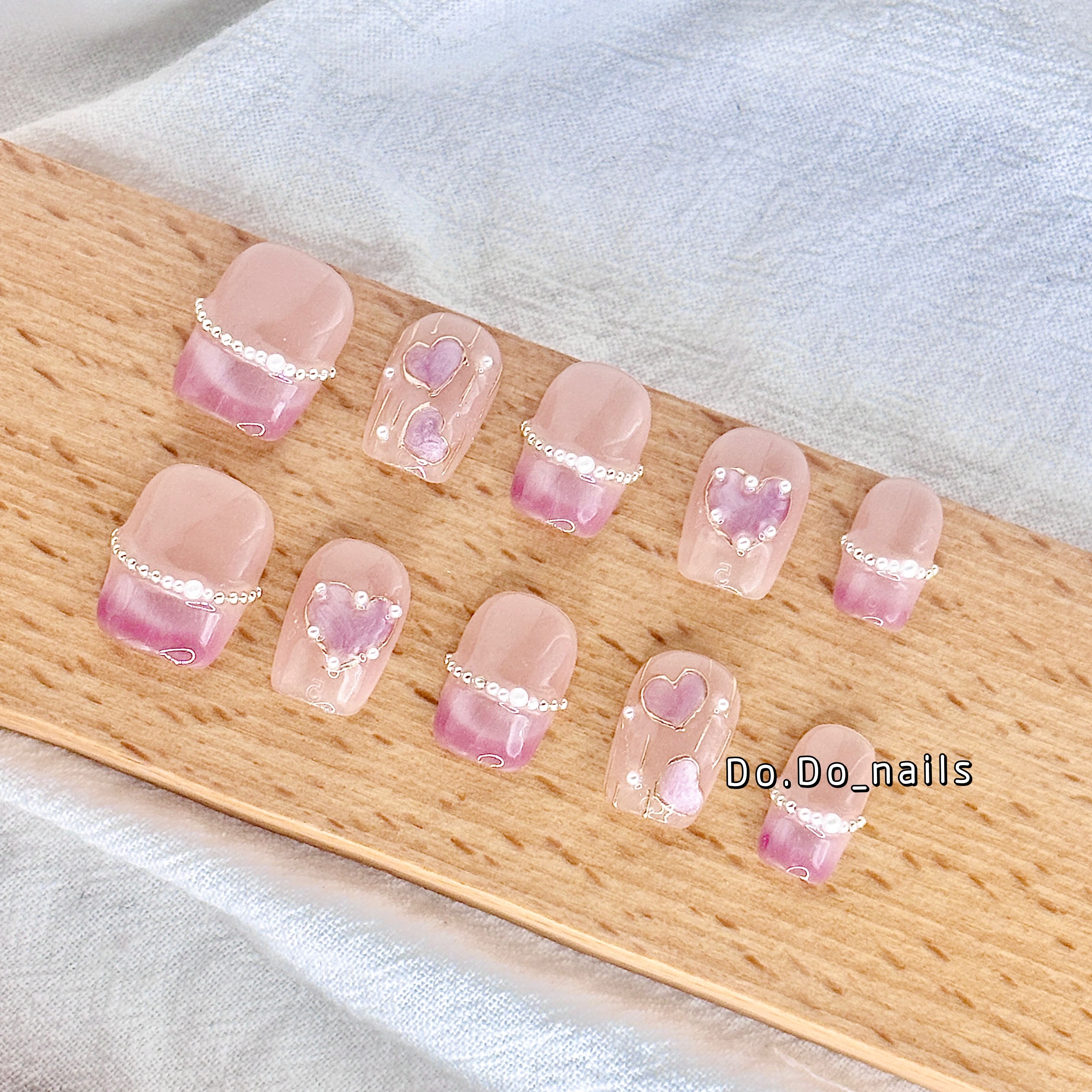 輕透貓眼粉心心