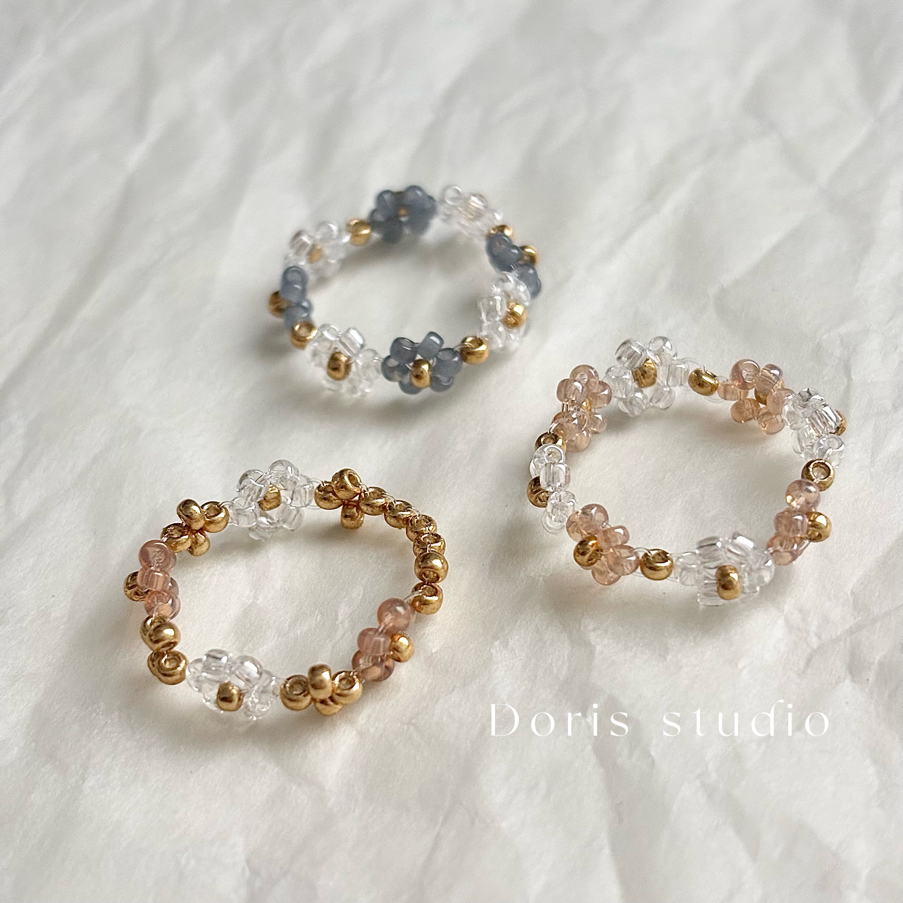 仙仙花朵系列 串珠戒指๑ ♡̶₊⁺ 尺寸更改請備註