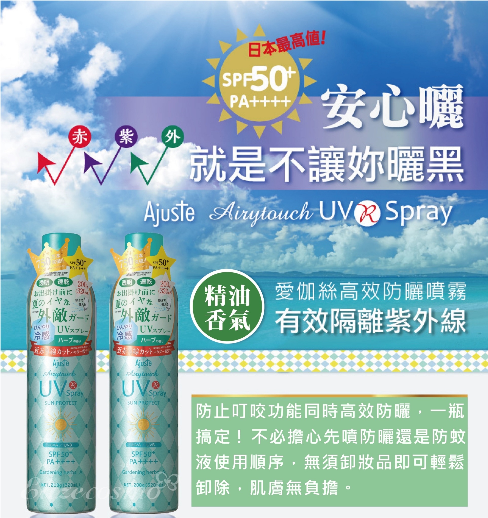 日本🇯🇵Ajuste防曬噴霧（SPF50+）