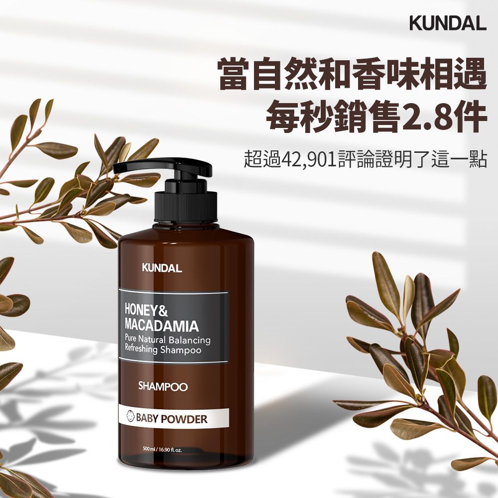 韓國【KUNDAL昆黛爾】蜂蜜澳洲堅果香 氛洗髮乳500ml