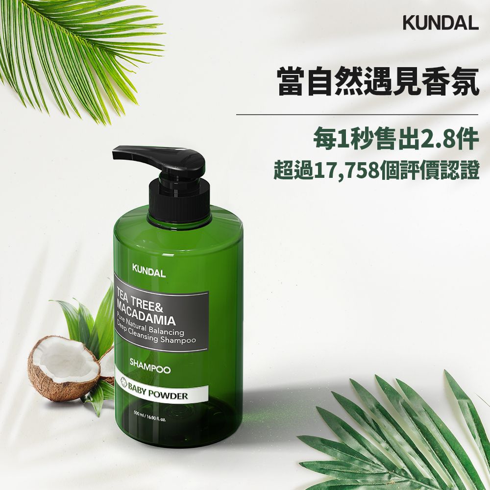 韓國【KUNDAL昆黛爾】茶樹澳洲堅果控油洗髮露500ml