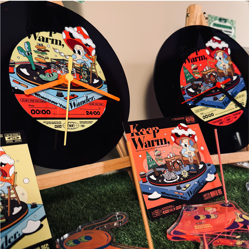 黑膠造型壓克力時鐘｜共2款