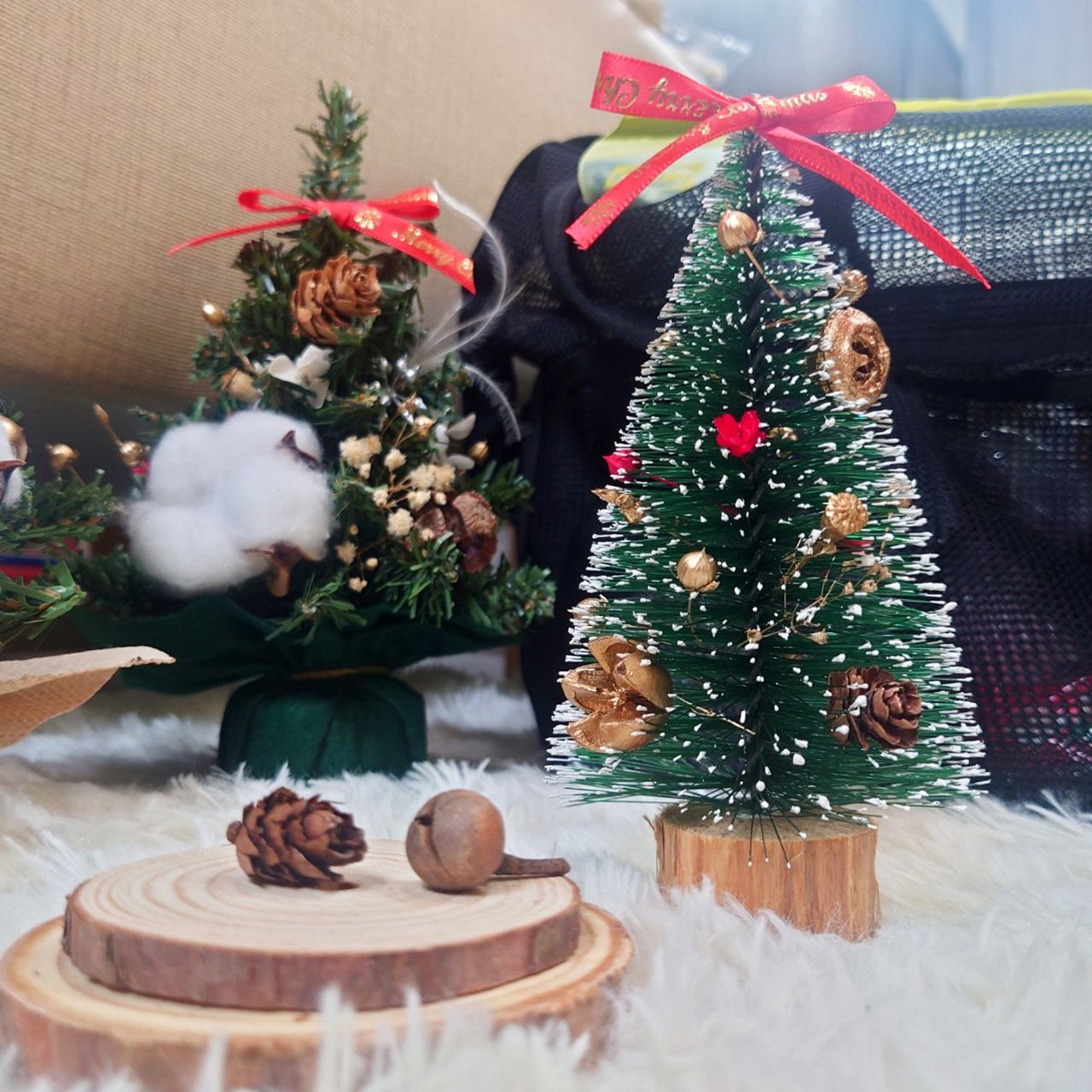 台灣現貨Xmas。松針聖誕樹DIY包 15cm 桌上聖誕樹 永生花 乾燥花 聖誕節 迷你聖誕樹 手作