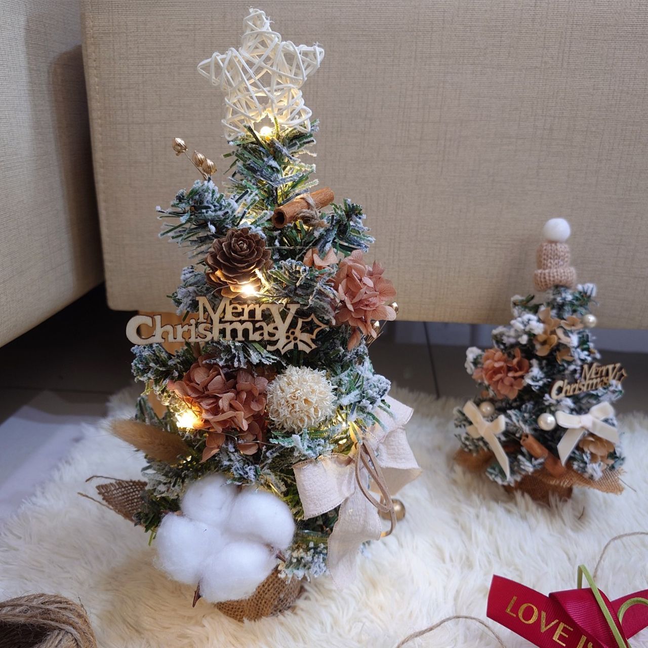 台灣預購Xmas。落雪聖誕樹 30cm 桌上聖誕樹 永生花 乾燥花 聖誕節 手作 創意 裝飾 DIY