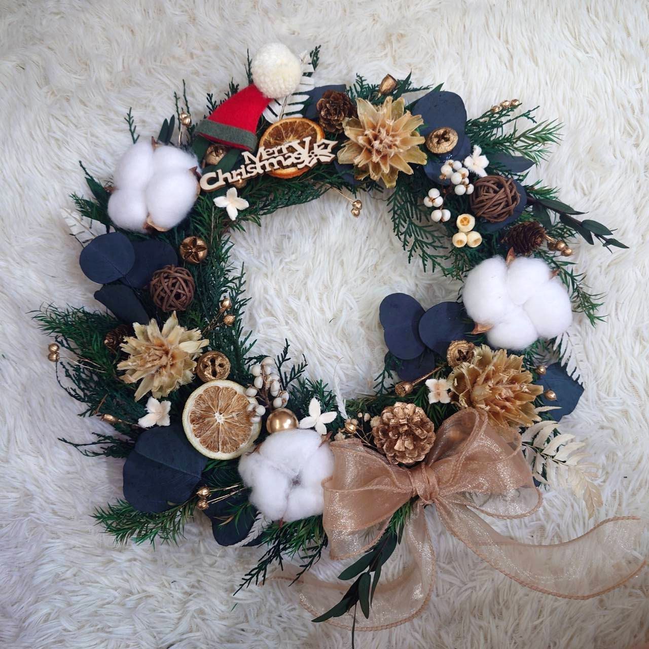 台灣現貨Wreath。永生花聖誕花圈 聖誕節裝飾 永生花 乾燥花 聖誕節 禮物 聖誕花環 星星花圈