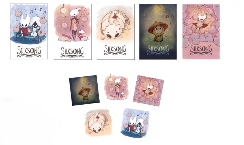 圓阿圓circle繪製/空洞騎士 明信片5張+貼紙 5張