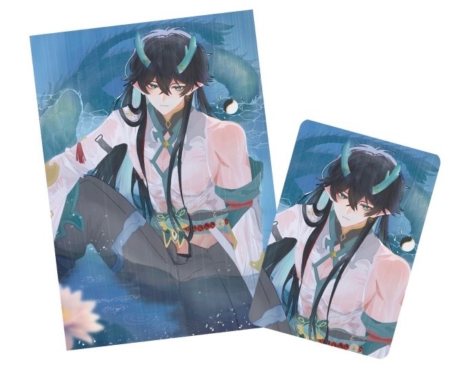 圓阿圓circle繪製 崩壞 星穹鐵道 丹恆觸感銀工藝明信片+小卡一組