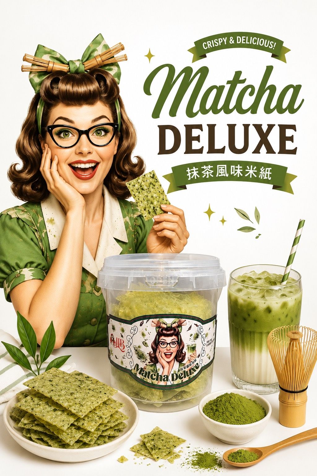 抹茶風味米紙 （現貨）