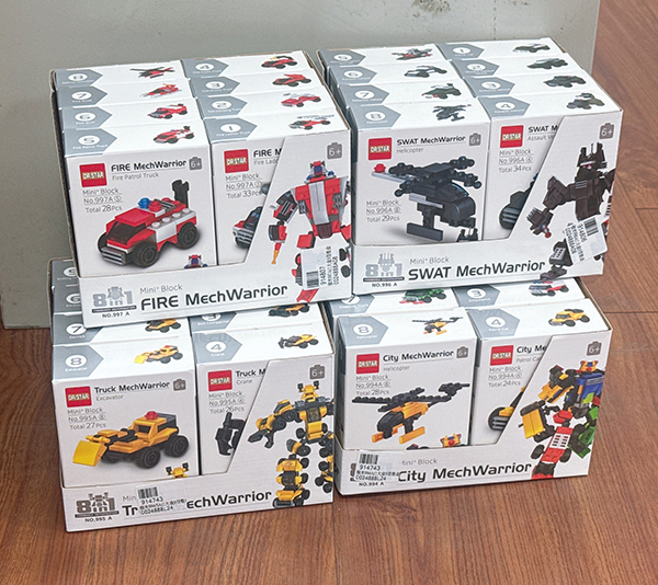 變形機器人積木-消防車/城市車/特警車/卡車系列 可合體機甲戰士/DIY益智積木