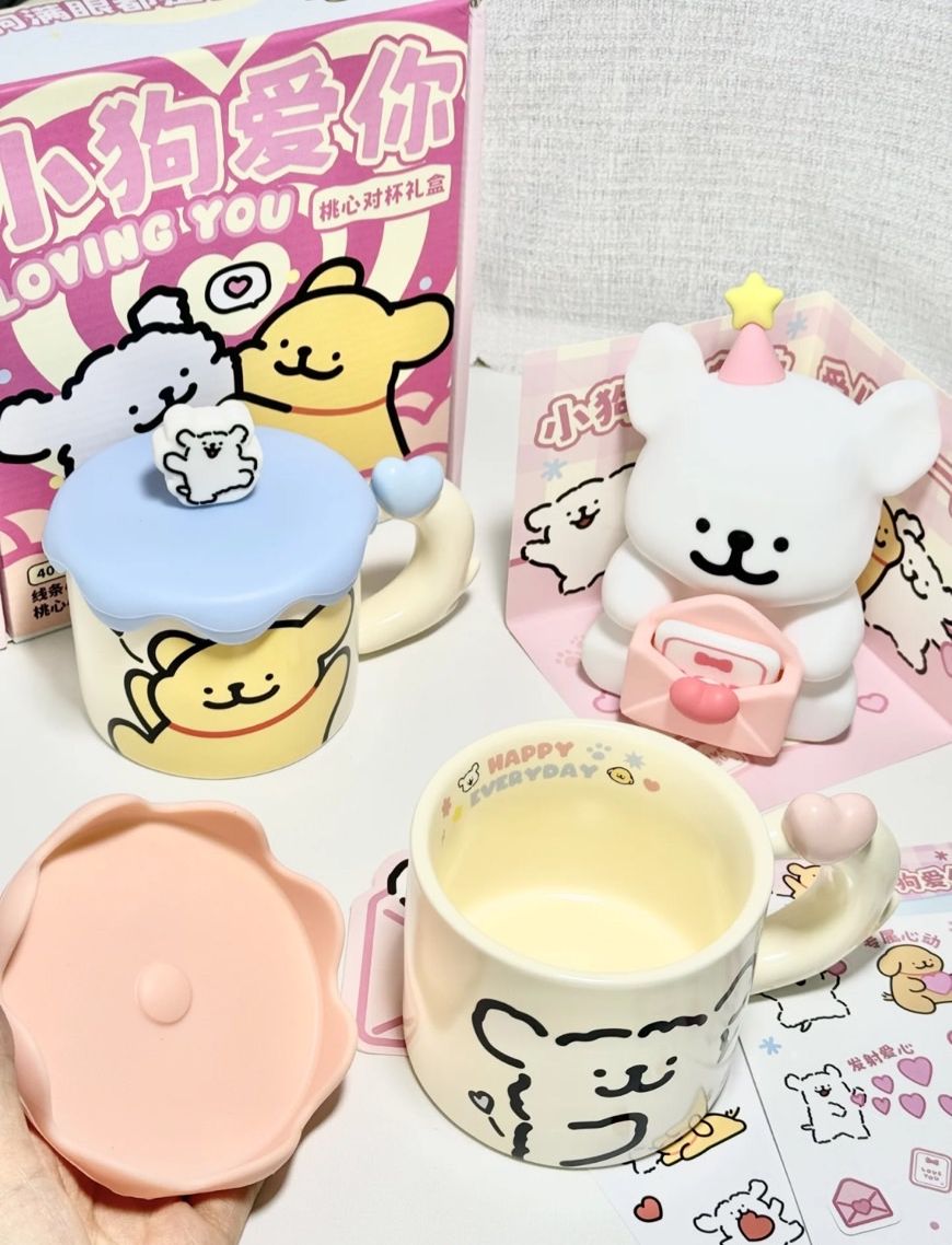預購正版授權 線條小狗 情書拍拍燈 小白馬克杯