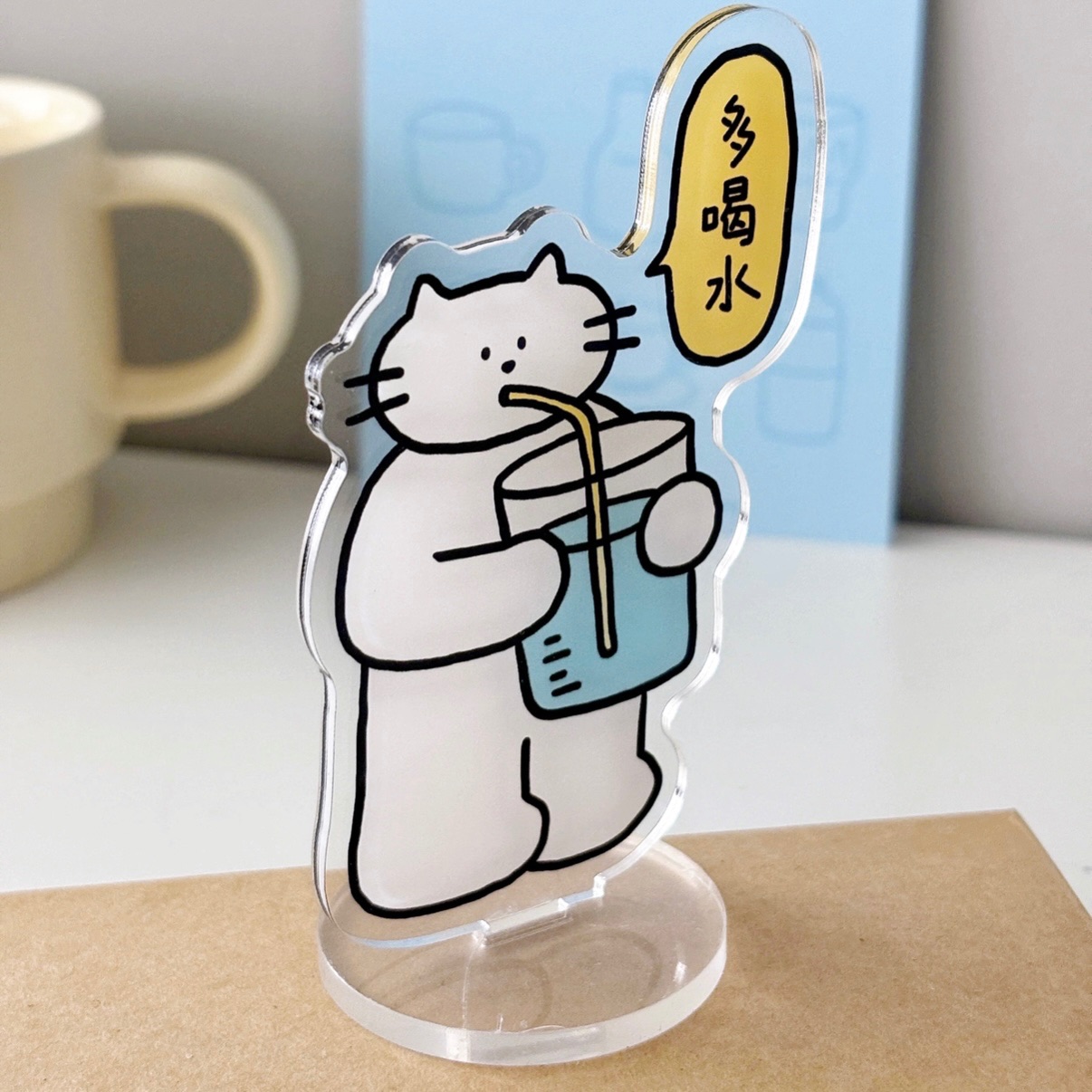 貓咪喝水提醒立牌💧